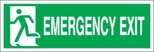Emergency exit (felirat + piktogram