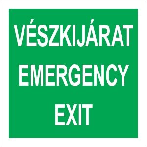 Vészkijárat - Emergency Exit (felirat)
