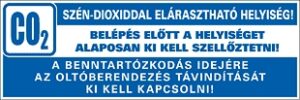 Szén-dioxiddal elárasztható helyiség! Belépés előtt a helyiséget alaposan ki kell szellőztetni!