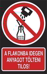 A flakonba idegen anyagot tölteni tilos!