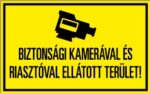 Biztonsági kamerával és riasztóval ellátott terület!